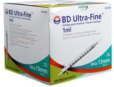 326709 JERINGA PARA INSULINA ULTRA-FINE 1 ML 30G X 13MM