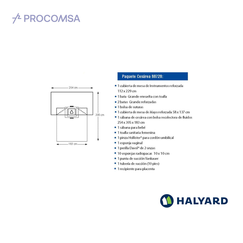 88728 PAQUETE QUIRURGICO DE CESAREA