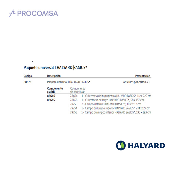 88878 PAQUETE UNIVERSAL I HALYARD BASICS*